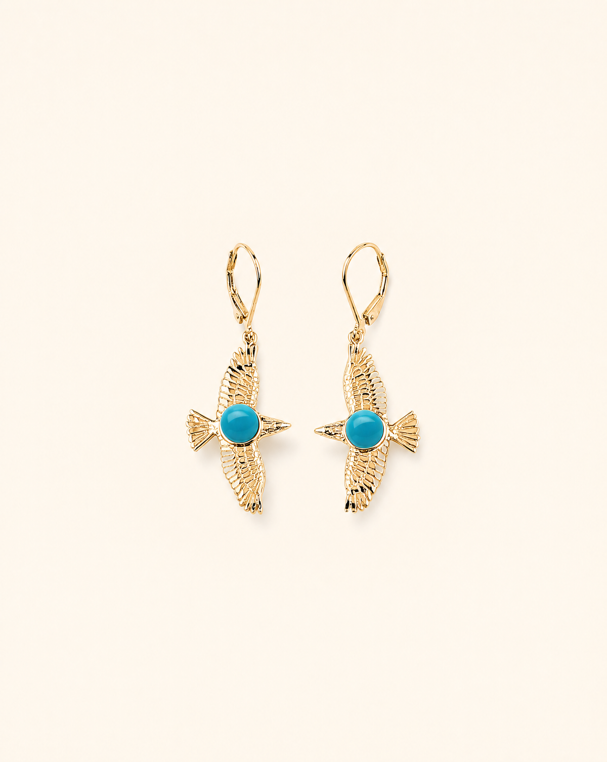 DreamWeaver Turquoise Drop Earrings — Gold