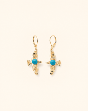 DreamWeaver Turquoise Drop Earrings — Gold