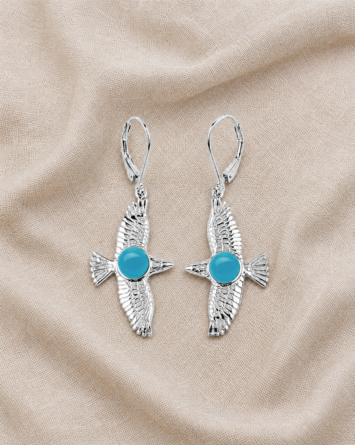 DreamWeaver Turquoise Drop Earrings — Silver