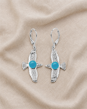 DreamWeaver Turquoise Drop Earrings — Silver