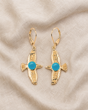 DreamWeaver Turquoise Drop Earrings — Gold