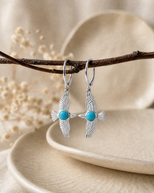 DreamWeaver Turquoise Drop Earrings — Silver