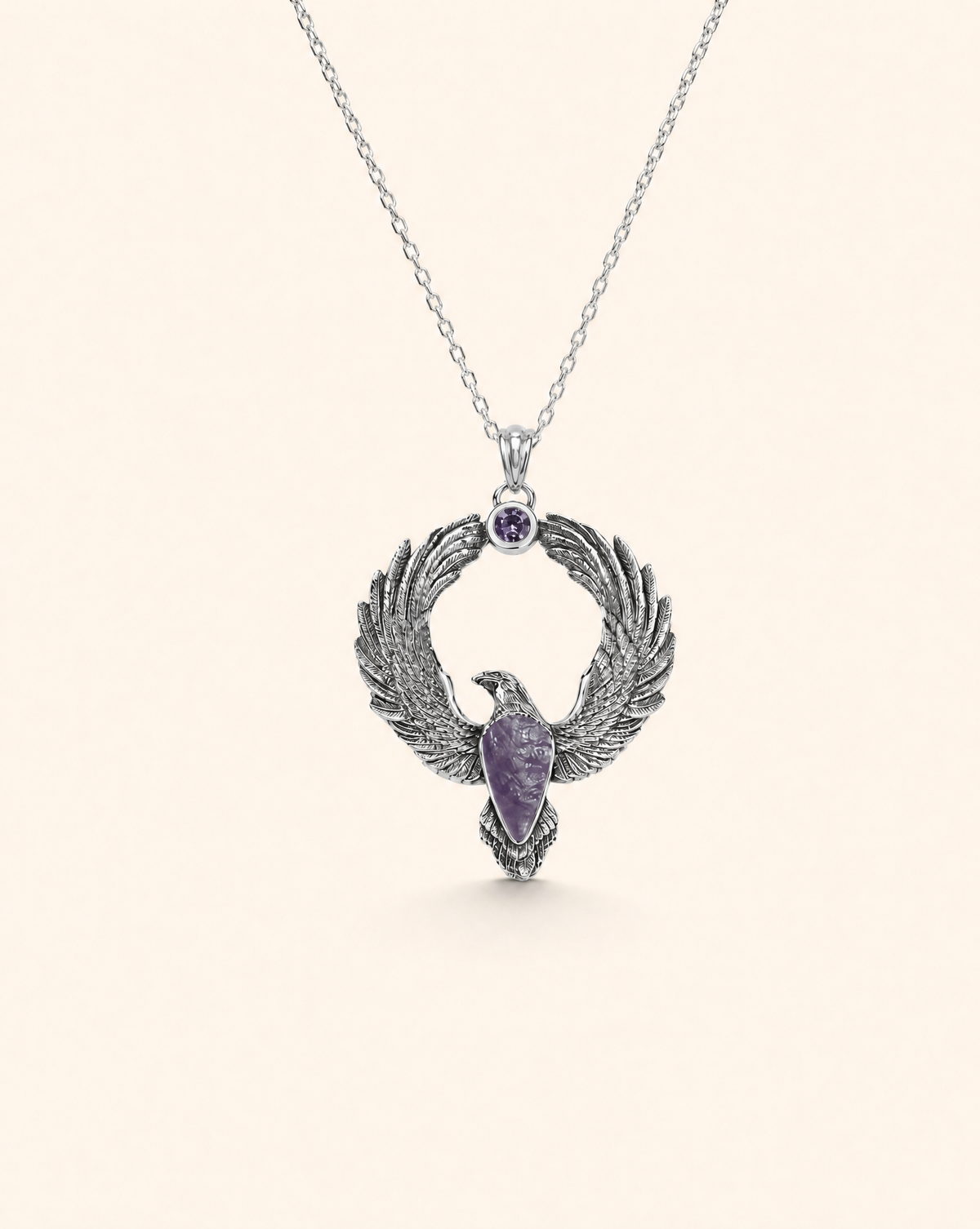 Embodiment Amethyst Pendant — Silver-1