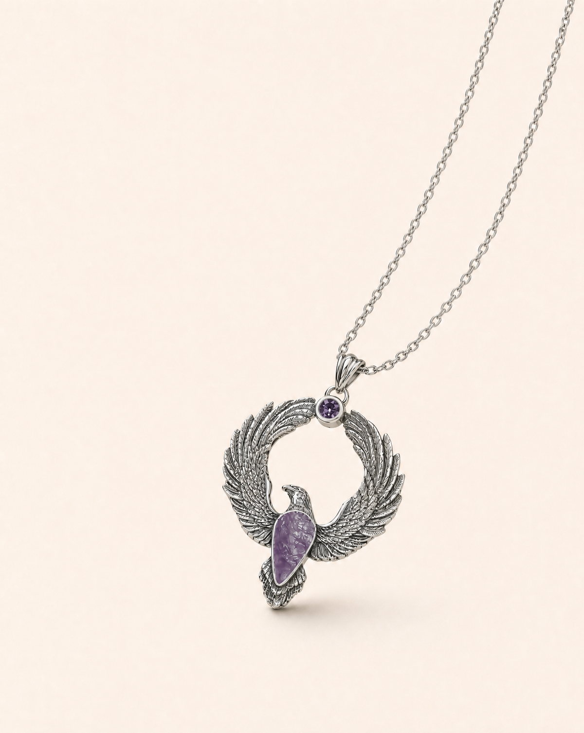 Embodiment Amethyst Pendant — Silver-2