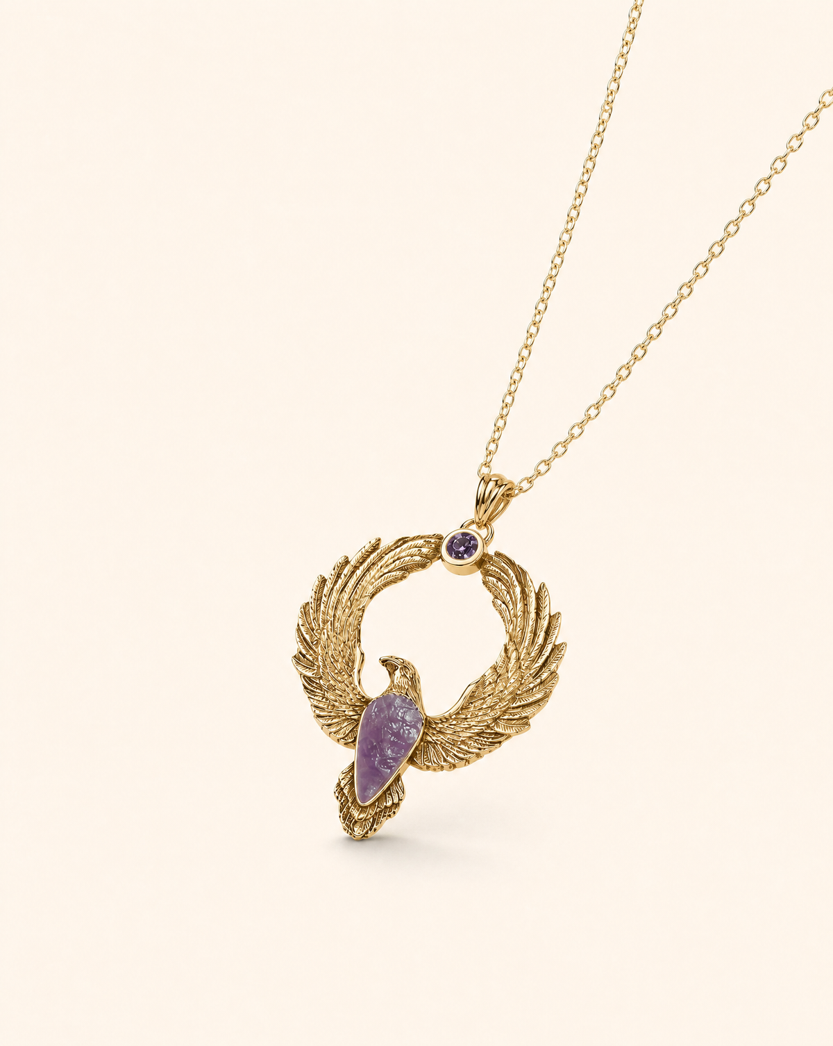 Embodiment Amethyst Pendant — Gold-2