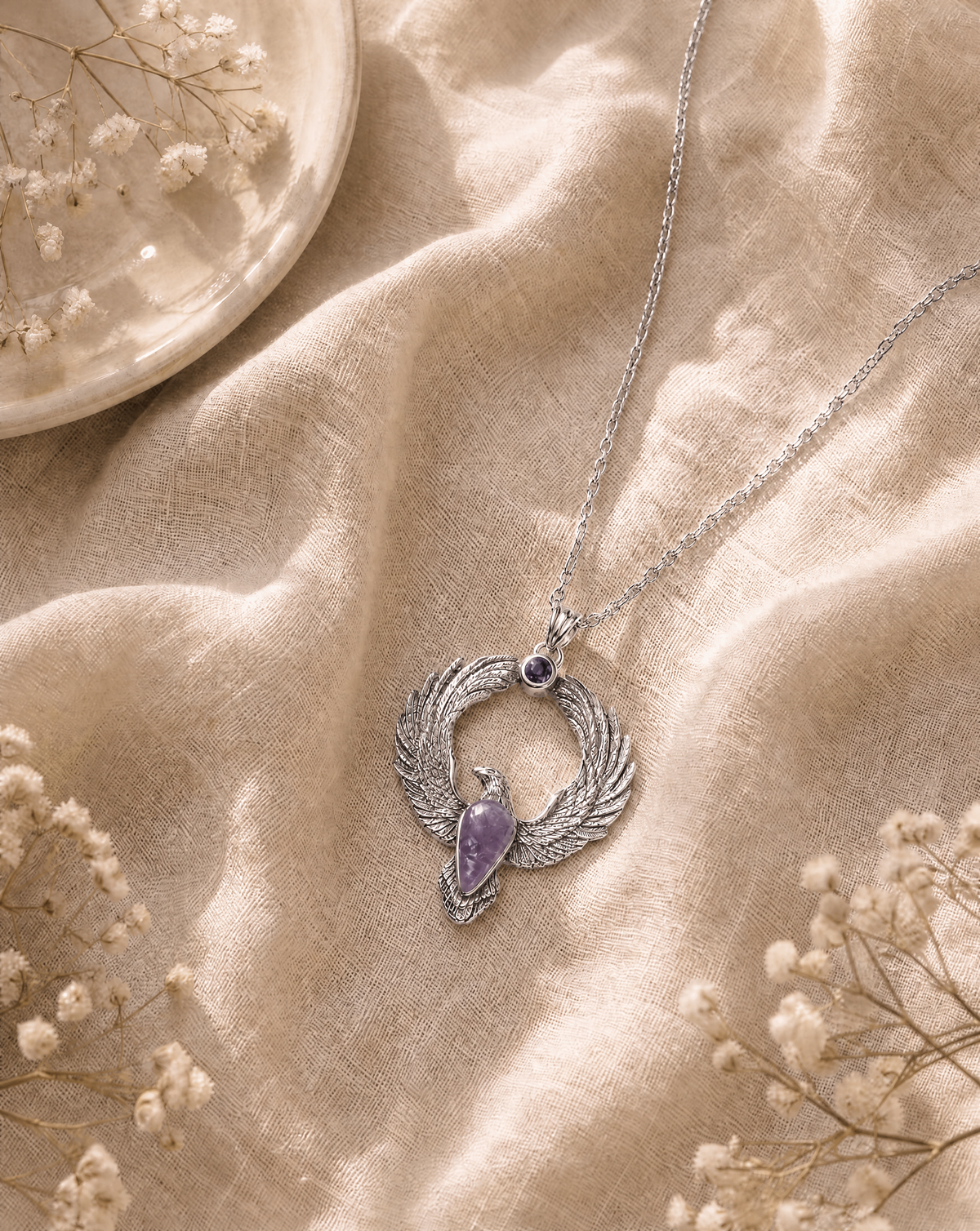 Embodiment Amethyst Pendant — Silver-3