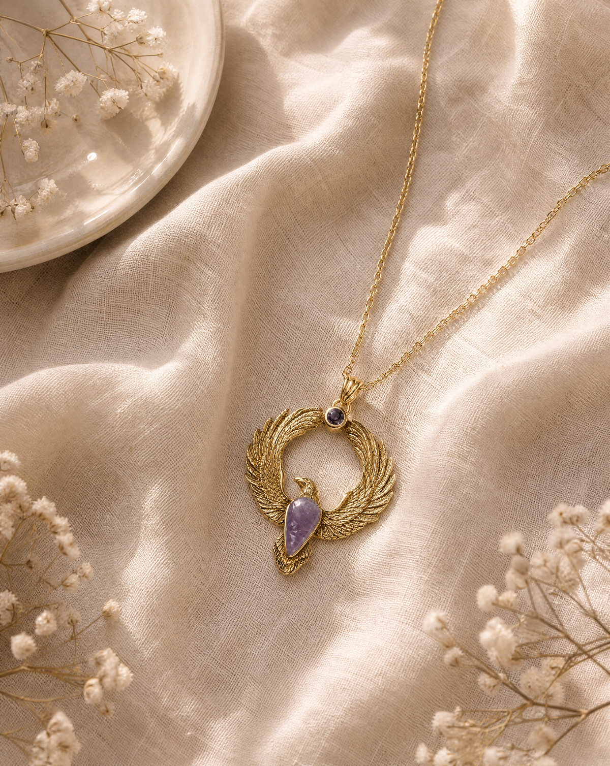 Embodiment Amethyst Pendant — Gold-3