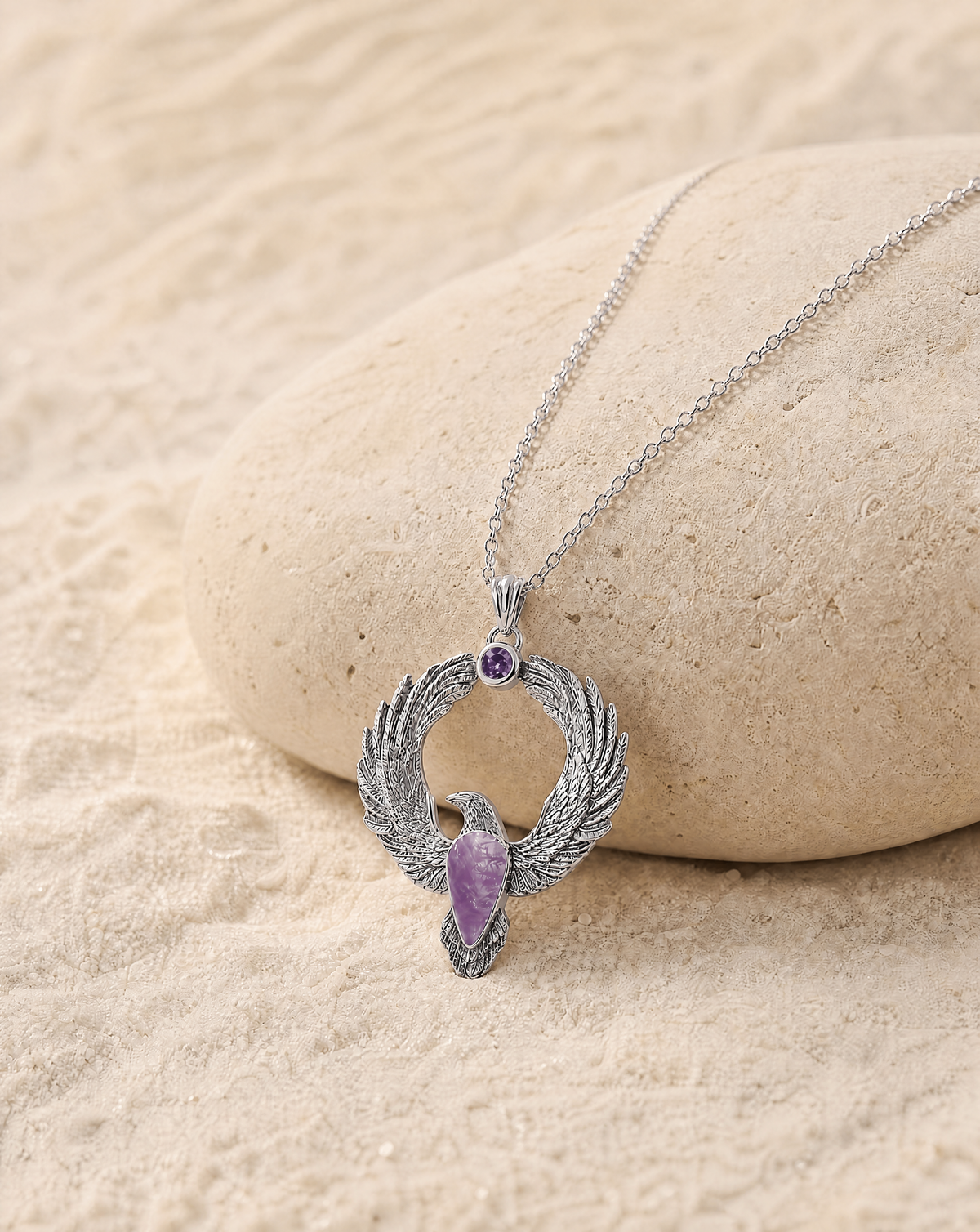 Embodiment Amethyst Pendant — Silver-4