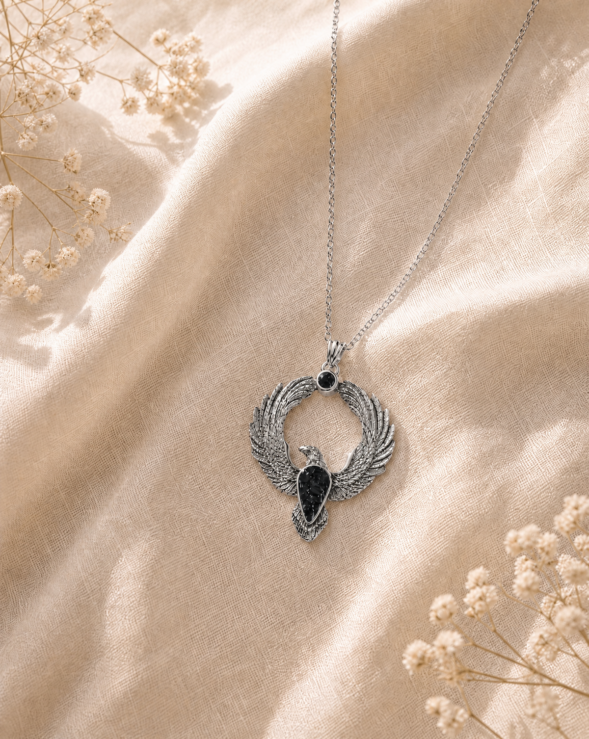 Embodiment Black Tourmaline Pendant — Silver