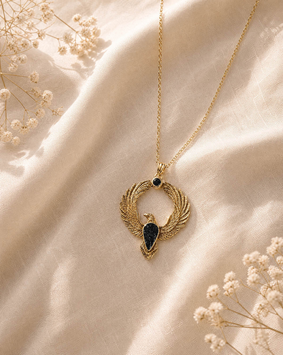 Embodiment Black Tourmaline Pendant — Gold