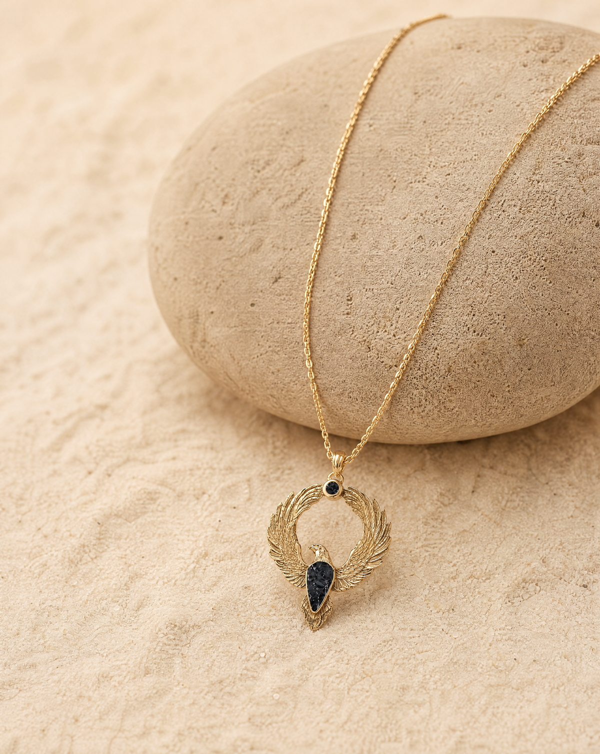 Embodiment Black Tourmaline Pendant — Gold