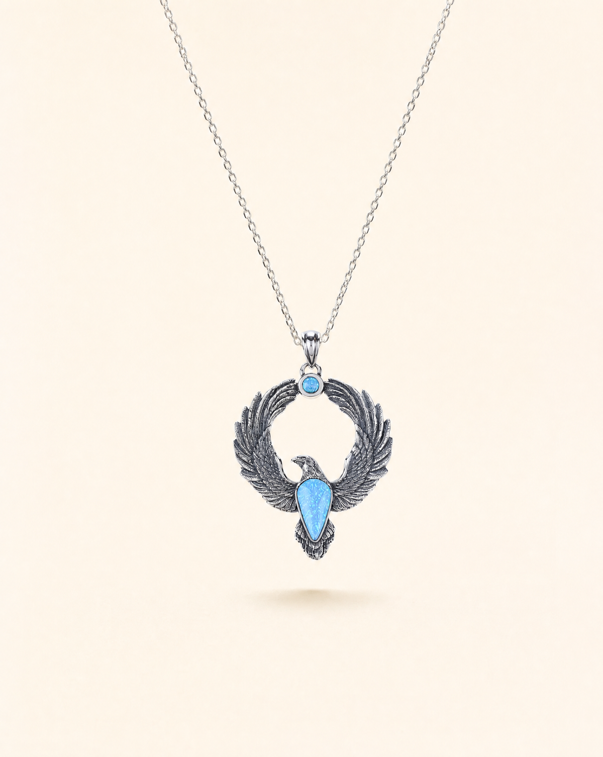 Embodiment Blue Opal Pendant — Silver