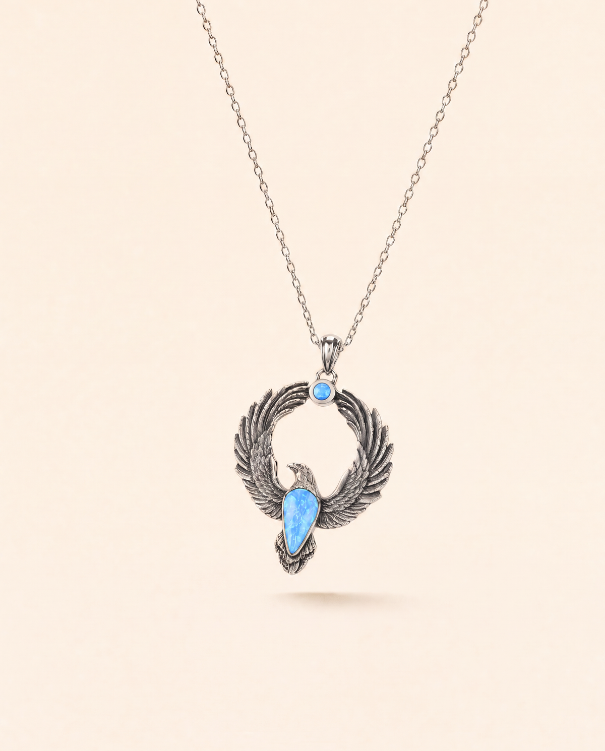 Embodiment Blue Opal Pendant — Silver-2