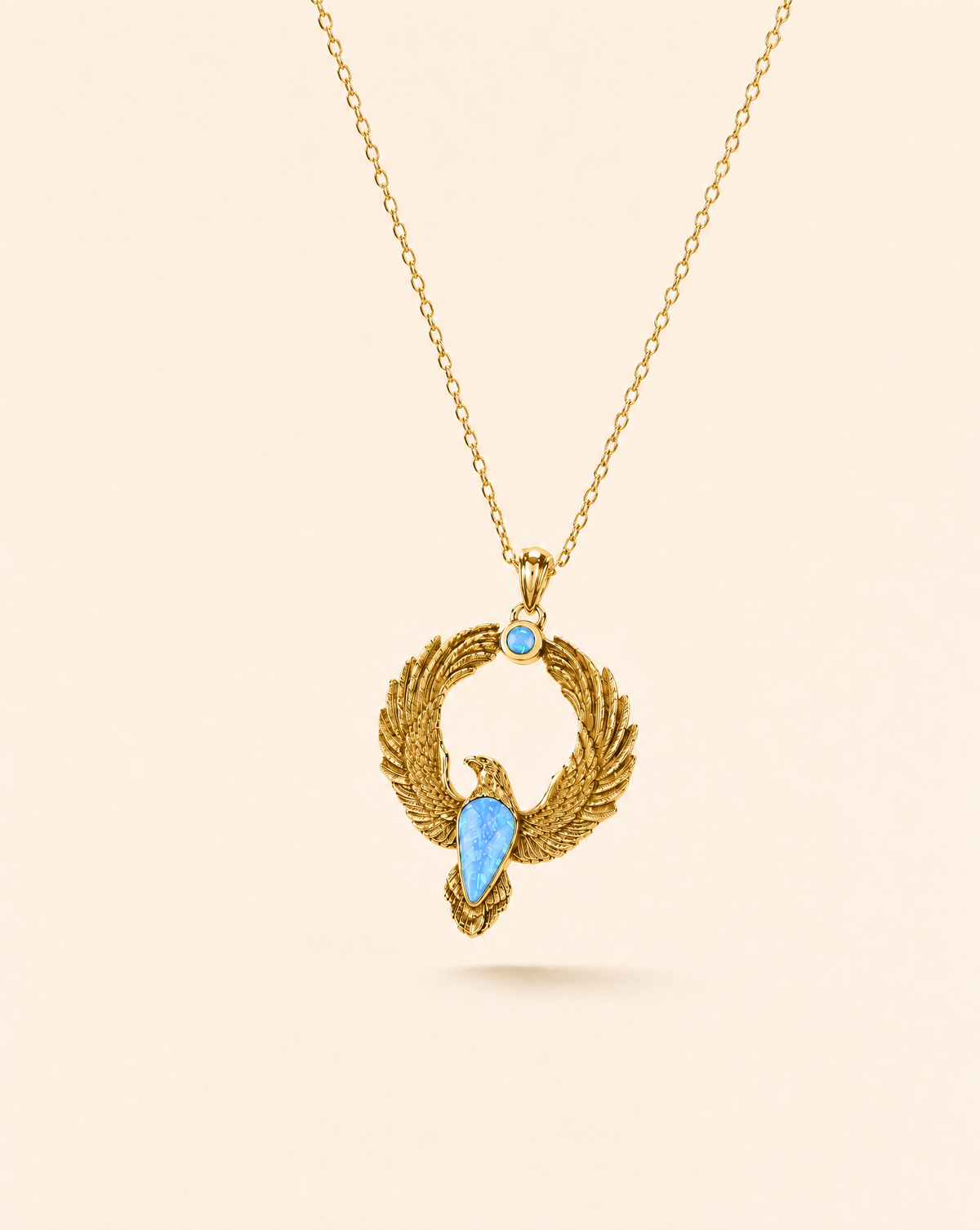 Embodiment Blue Opal Pendant — Gold-2