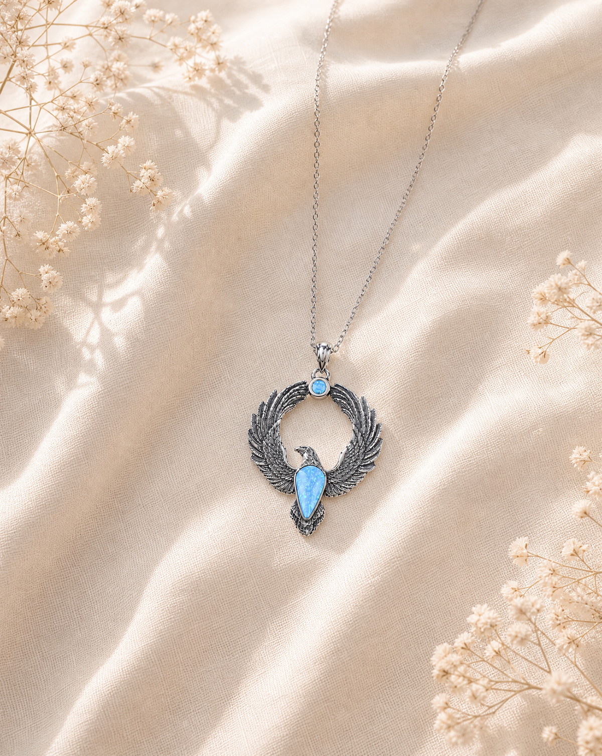 Embodiment Blue Opal Pendant — Silver-3