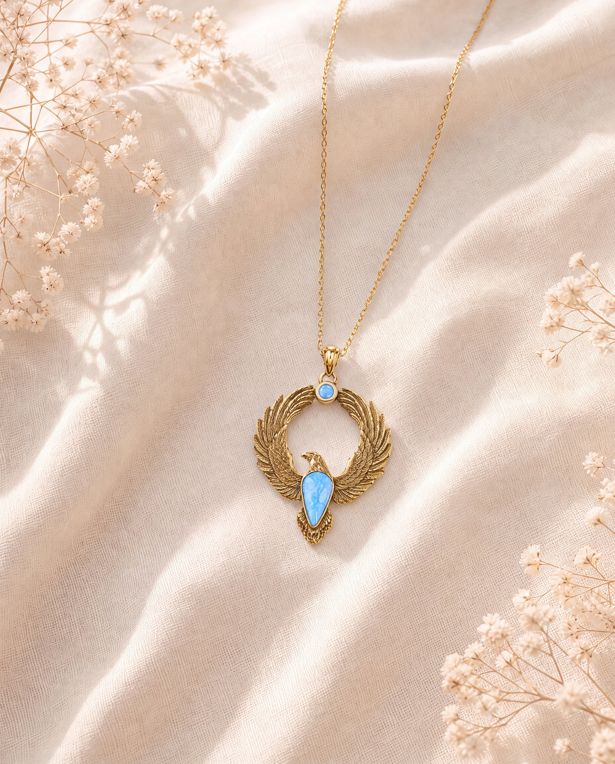 Embodiment Blue Opal Pendant — Gold-4