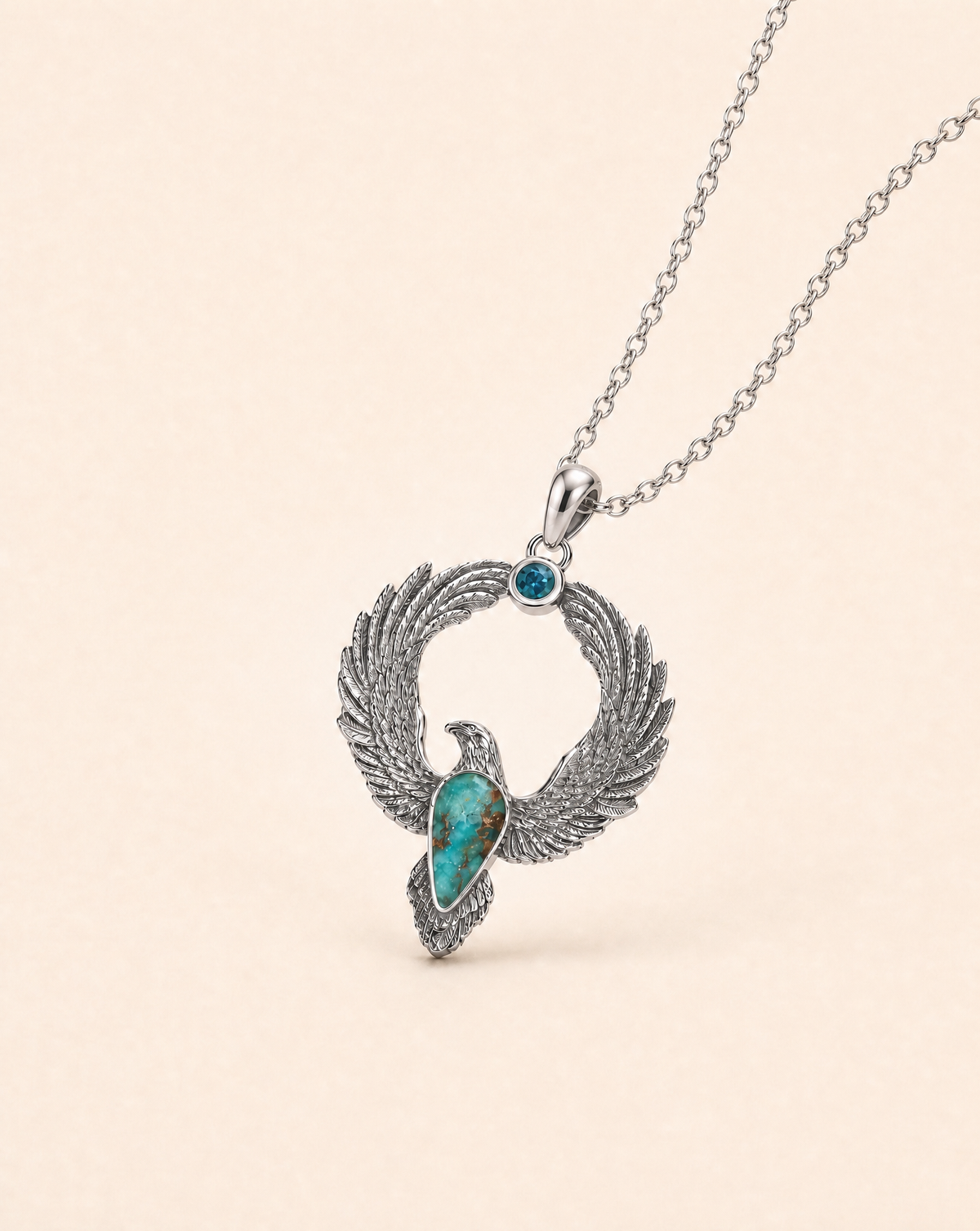 Embodiment Chrysocolla Pendant — Silver-2