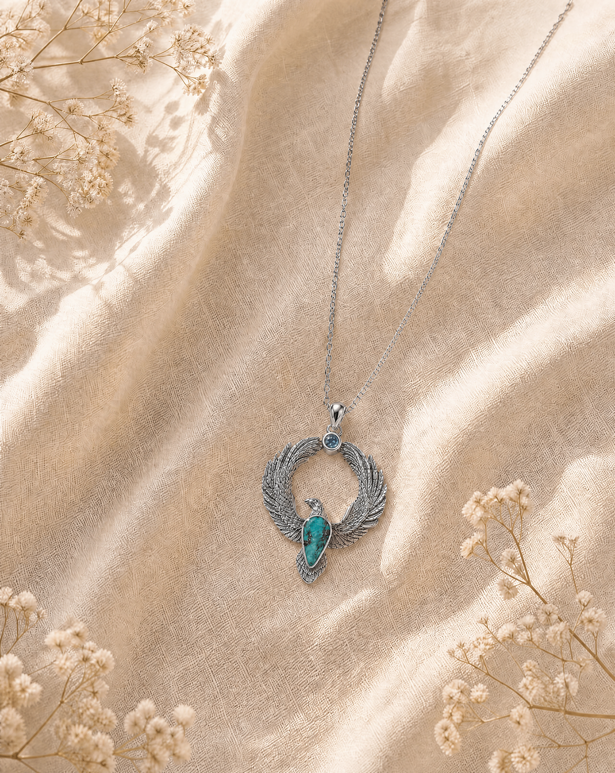 Embodiment Chrysocolla Pendant — Silver-3