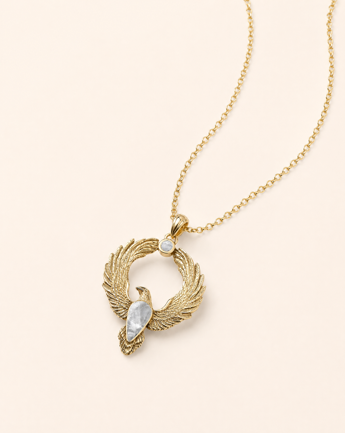 Embodiment Clear Quartz Pendant — Gold-2