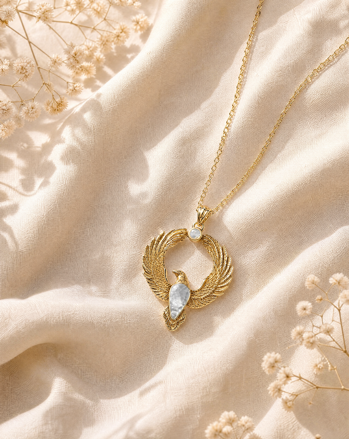 Embodiment Clear Quartz Pendant — Gold-3