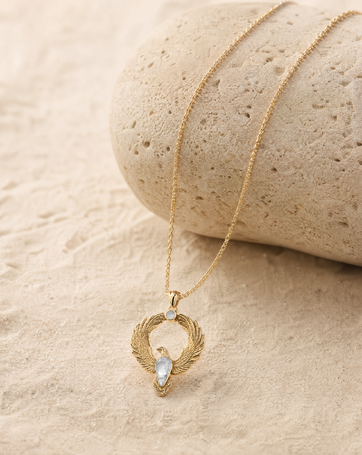 Embodiment Clear Quartz Pendant — Gold-4