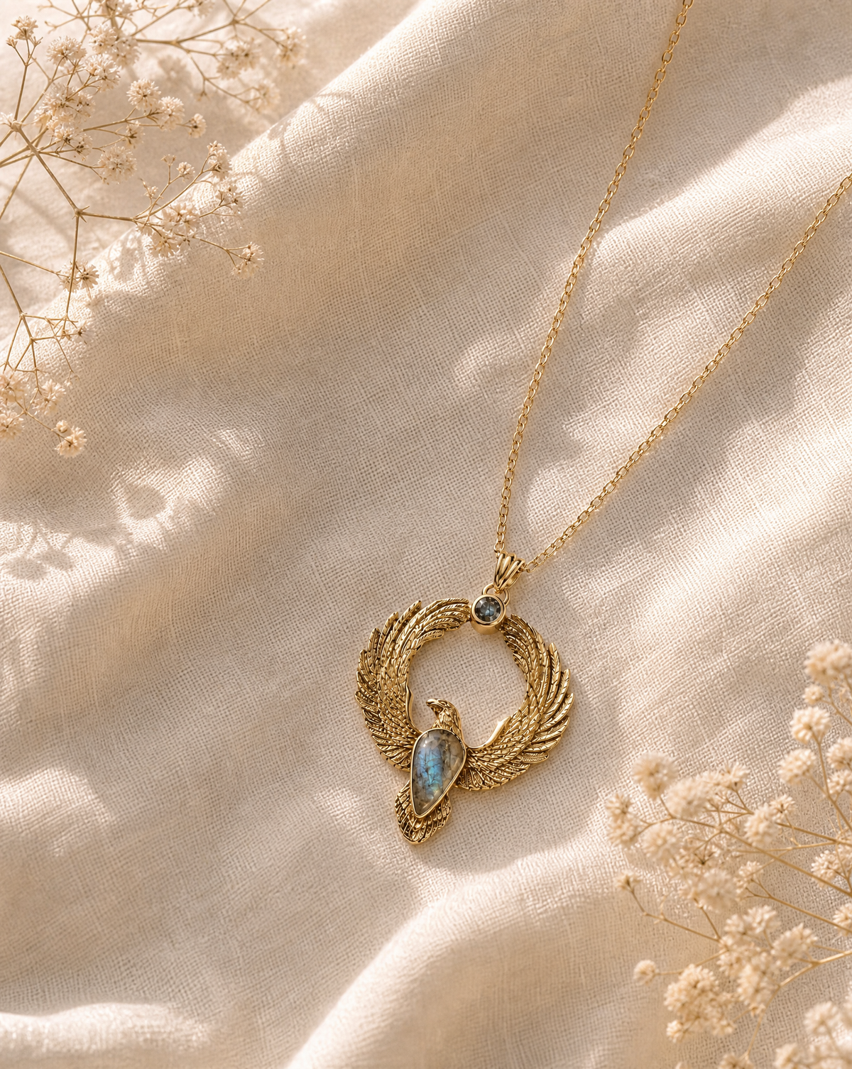 Embodiment Labradorite Pendant — Gold-3