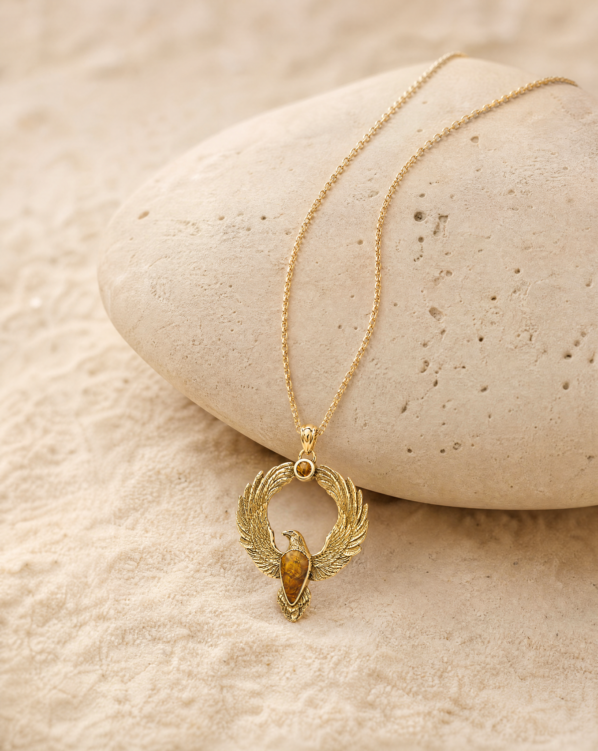 Embodiment Tiger's Eye Pendant — Gold-4