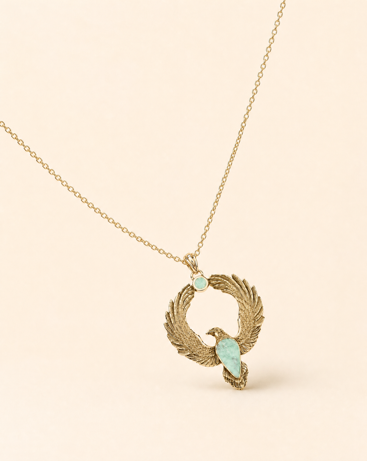 Embodiment Turquoise Pendant — Gold