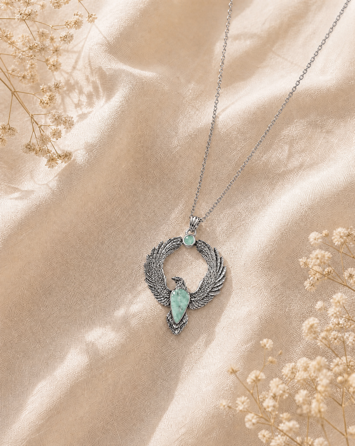Embodiment Turquoise Pendant — Silver-3