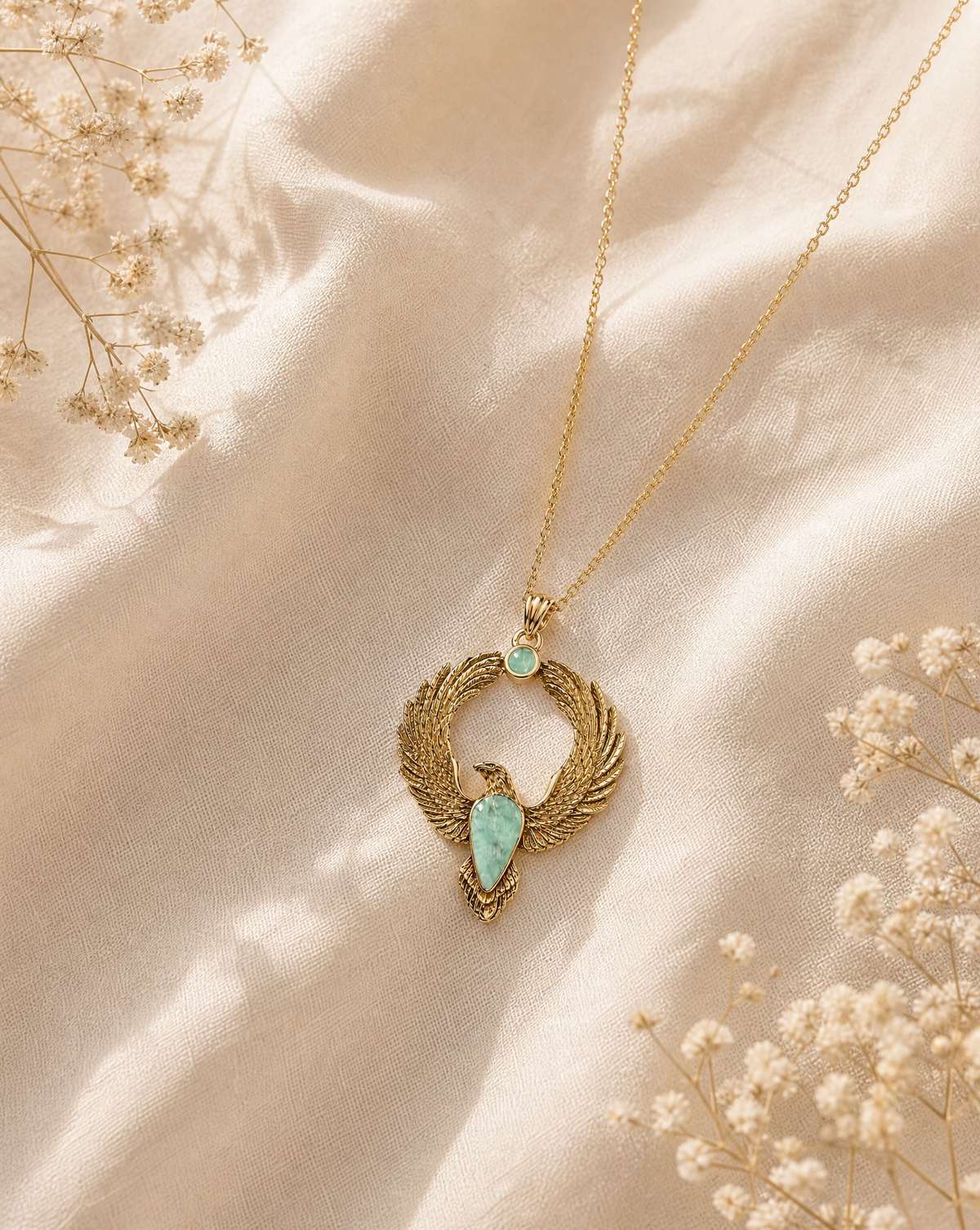 Embodiment Turquoise Pendant — Gold