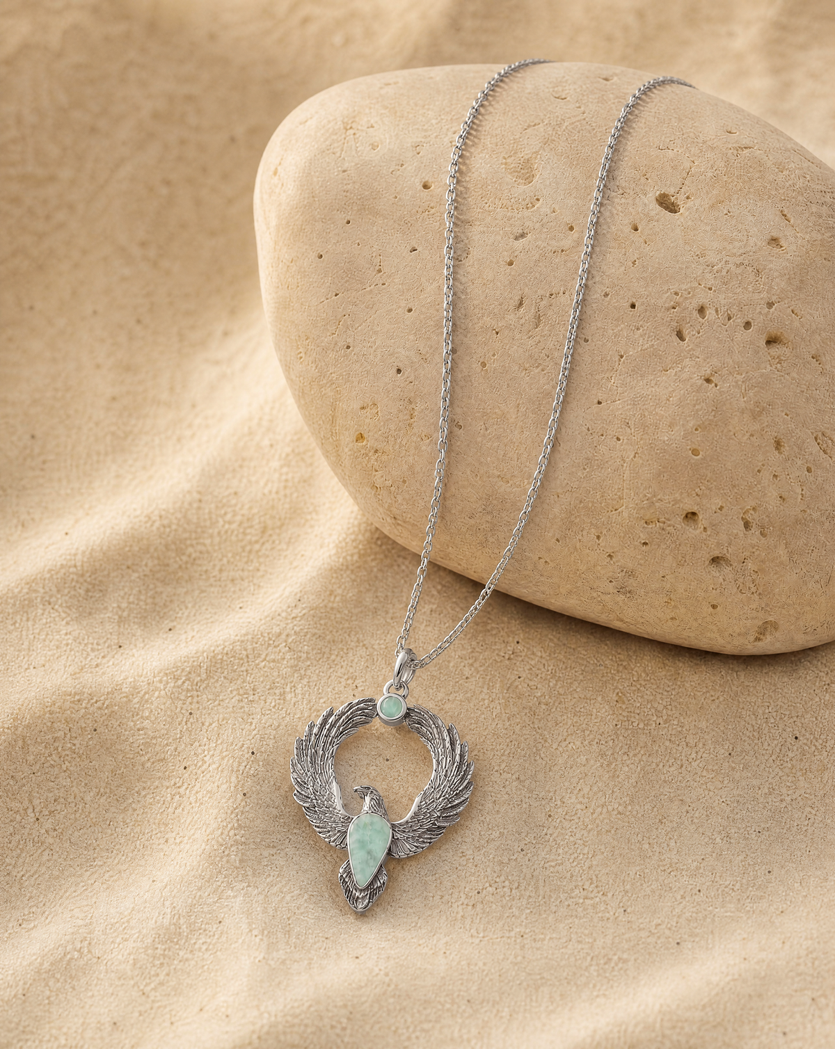 Embodiment Turquoise Pendant — Silver-4