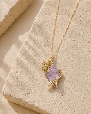 Embrace Eagle Rose Quartz Pendant — Gold
