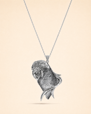 Embrace Eagle Clear Quartz Pendant — Silver