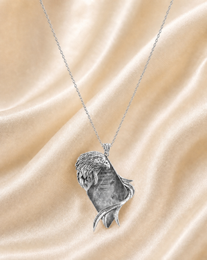 Embrace Eagle Clear Quartz Pendant — Silver