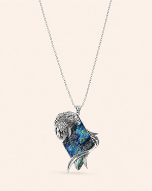 Embrace Eagle Labradorite Pendant — Silver