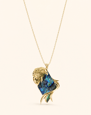 Embrace Eagle Labradorite Pendant — Gold