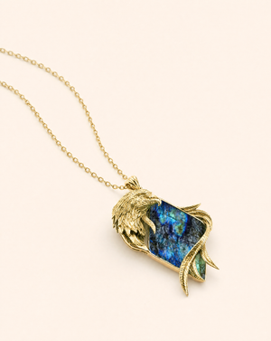 Embrace Eagle Labradorite Pendant — Gold