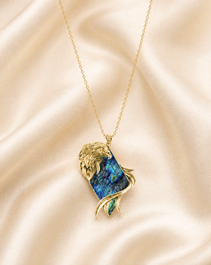 Embrace Eagle Labradorite Pendant — Gold