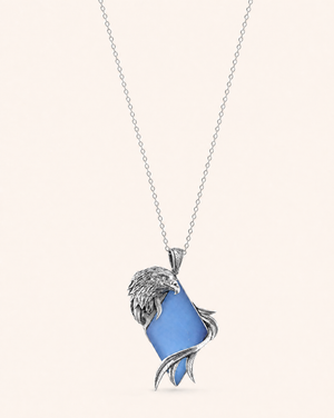 Embrace Eagle Opalite Pendant — Silver