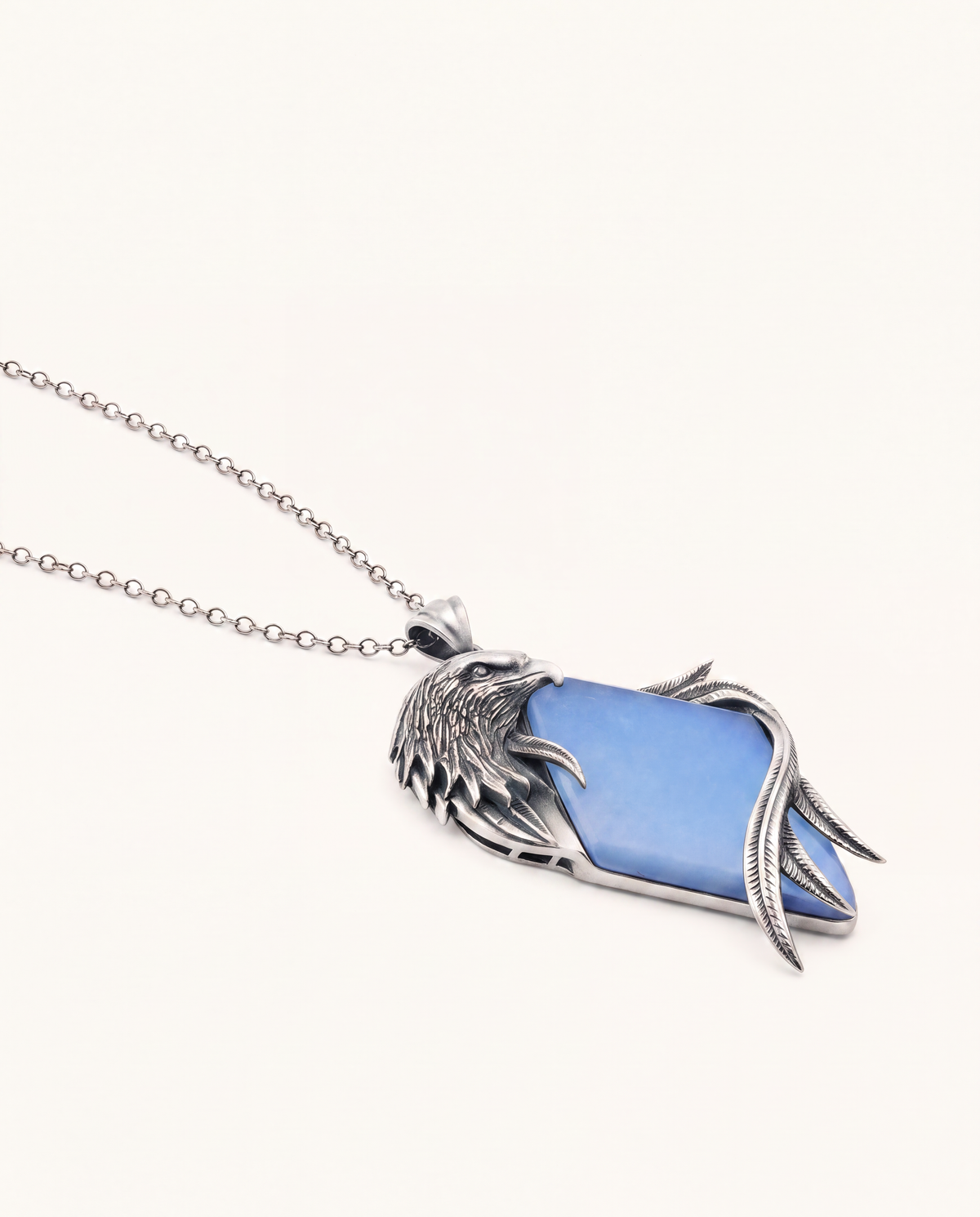 Embrace Eagle Opalite Pendant — Silver