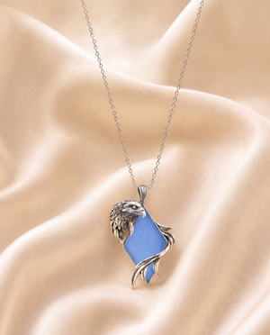 Embrace Eagle Opalite Pendant — Silver
