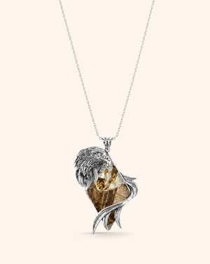 Embrace Eagle Pyrite Pendant — Silver