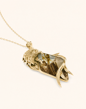 Embrace Eagle Pyrite Pendant — Gold