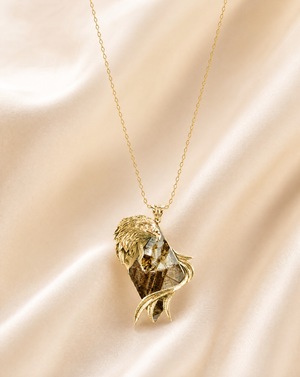 Embrace Eagle Pyrite Pendant — Gold