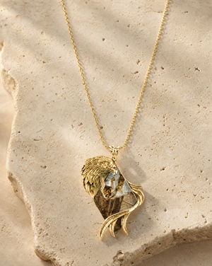 Embrace Eagle Pyrite Pendant — Gold
