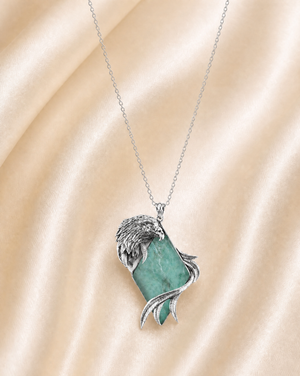 Embrace Eagle Turquoise Pendant — Silver
