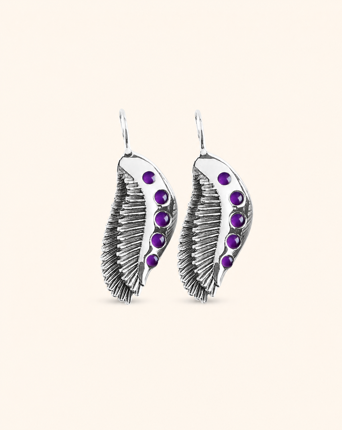 Featherlights Amethyst Earrings — Silver