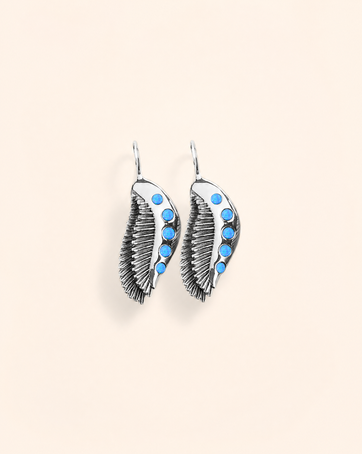 Featherlights Blue Opal Earrings — Silver-1