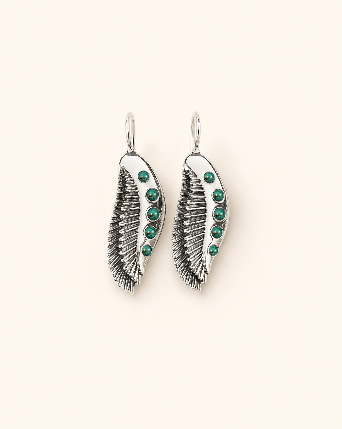 Featherlights Chrysocolla Earrings — Silver