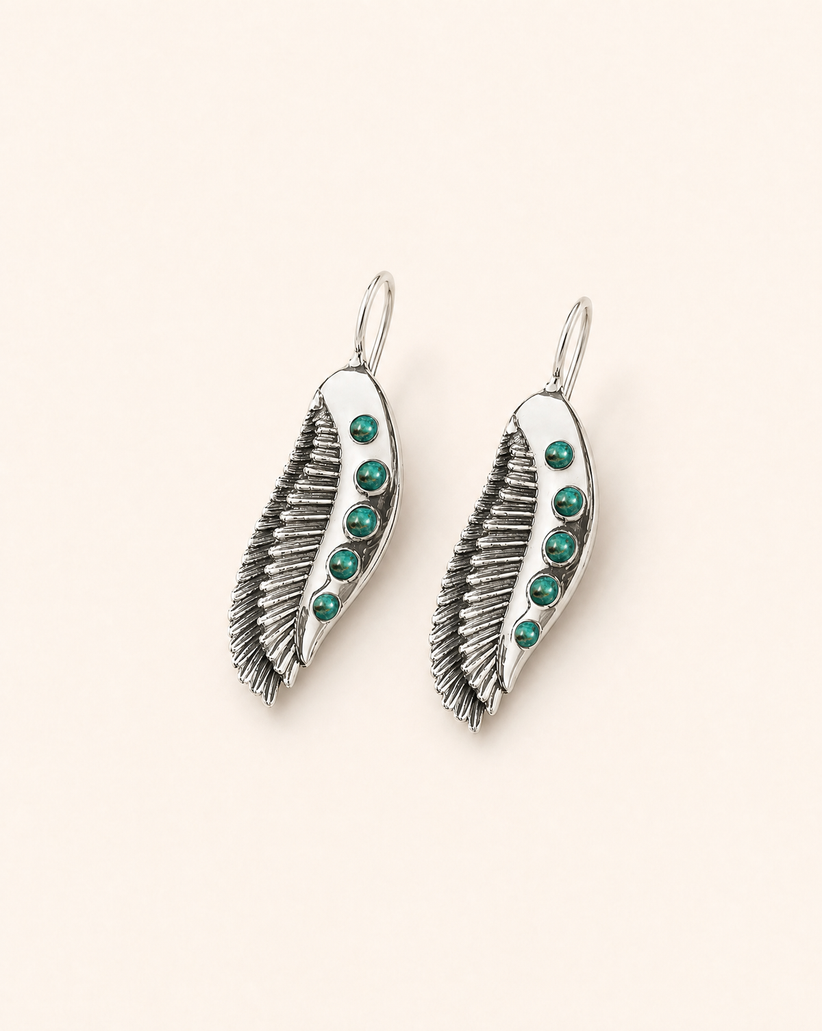 Featherlights Chrysocolla Earrings — Silver